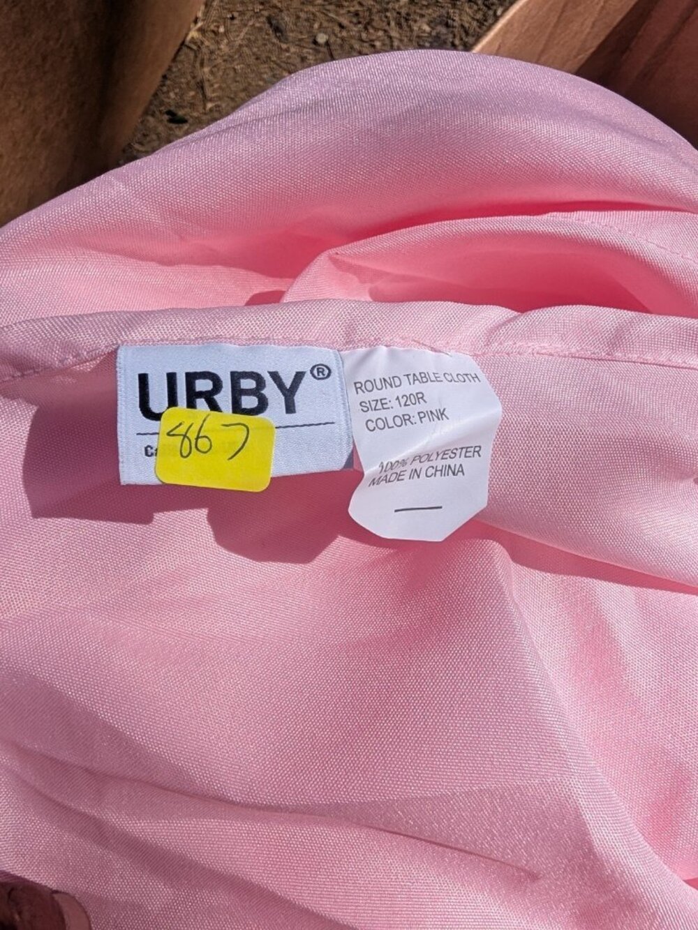 URBY 120 Inch Round Tablecloth Pink Polyester Fabric Wedding Party Catering New